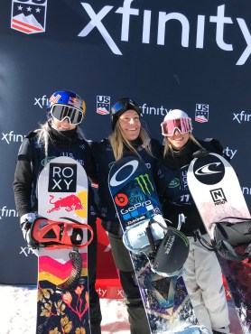 podium féminin de snowboard slopestyle